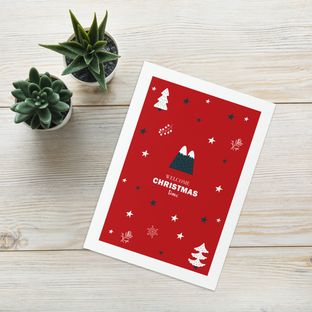 Welcome Christmas Time - Playful Christmas Greeting Card