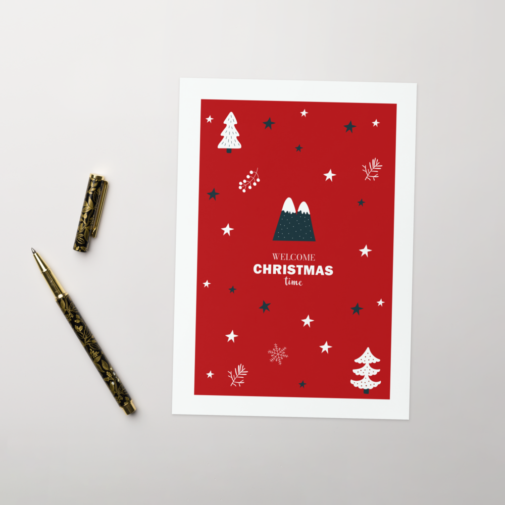 Welcome Christmas Time - Playful Christmas Greeting Card