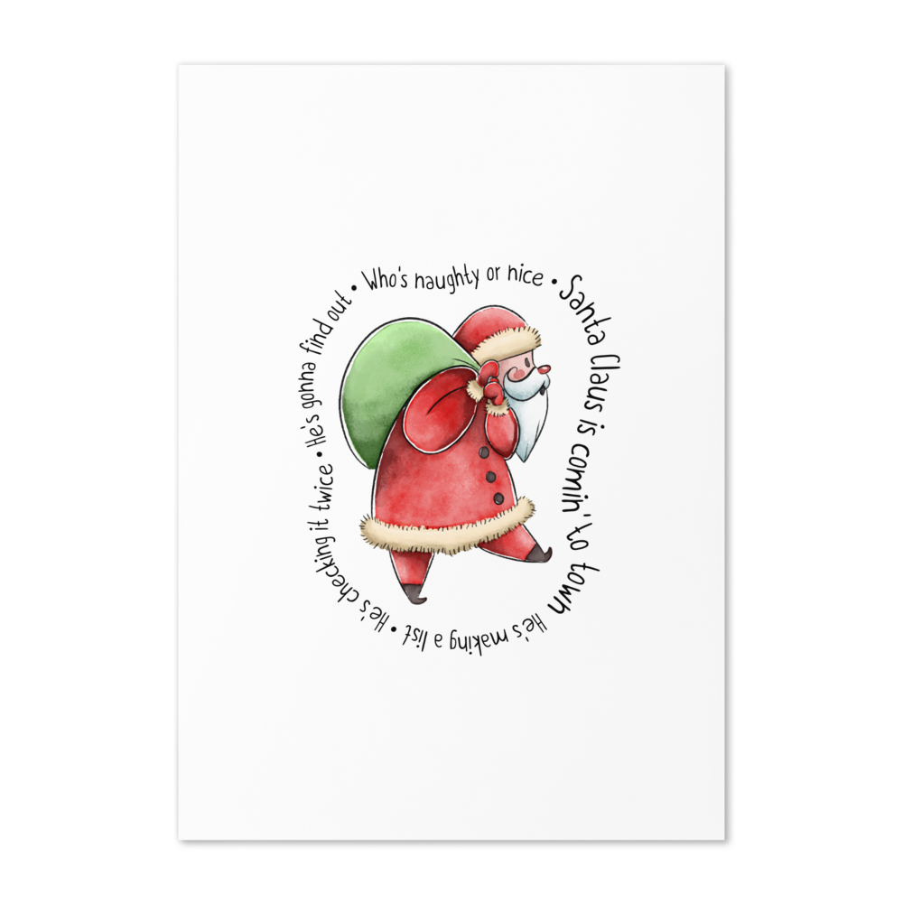 Santa Claus is Comin' to Town - Joyful Christmas Greeting Card