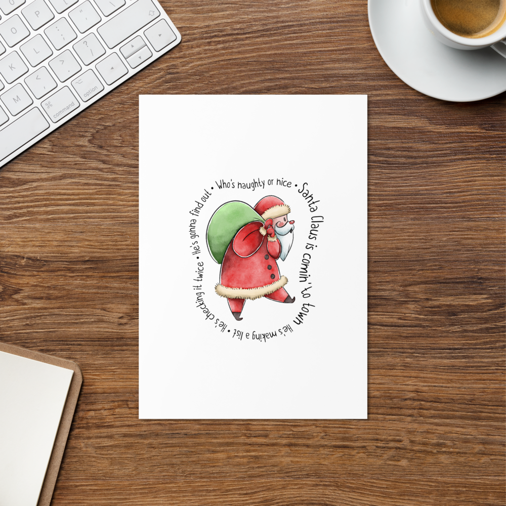 Santa Claus is Comin' to Town - Joyful Christmas Greeting Card