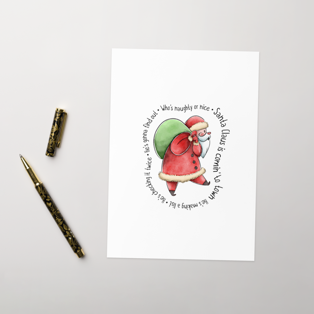 Santa Claus is Comin' to Town - Joyful Christmas Greeting Card
