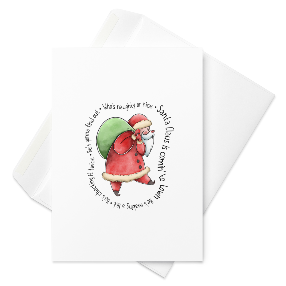 Santa Claus is Comin' to Town - Joyful Christmas Greeting Card