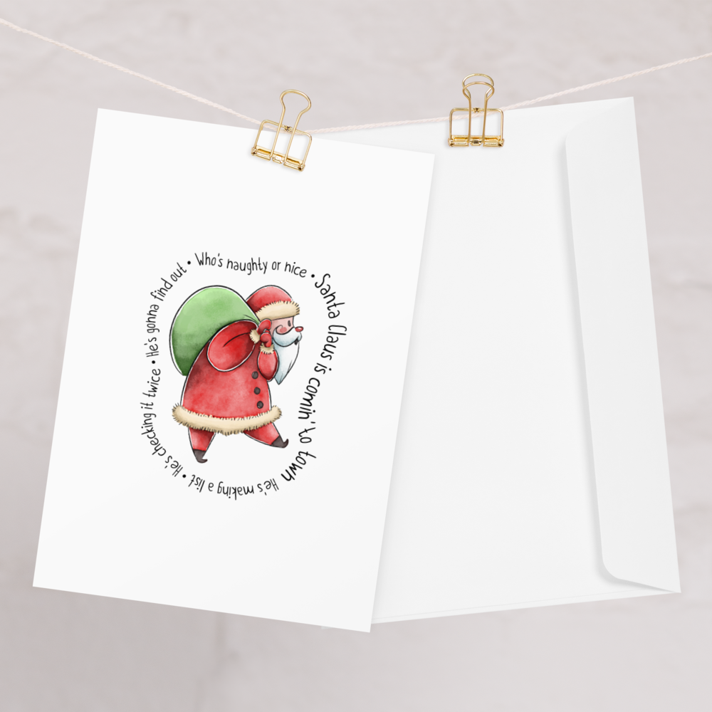 Santa Claus is Comin' to Town - Joyful Christmas Greeting Card