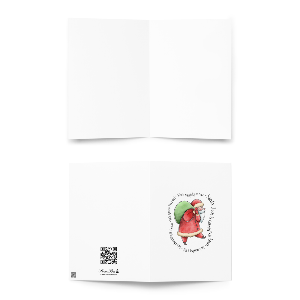 Santa Claus is Comin' to Town - Joyful Christmas Greeting Card