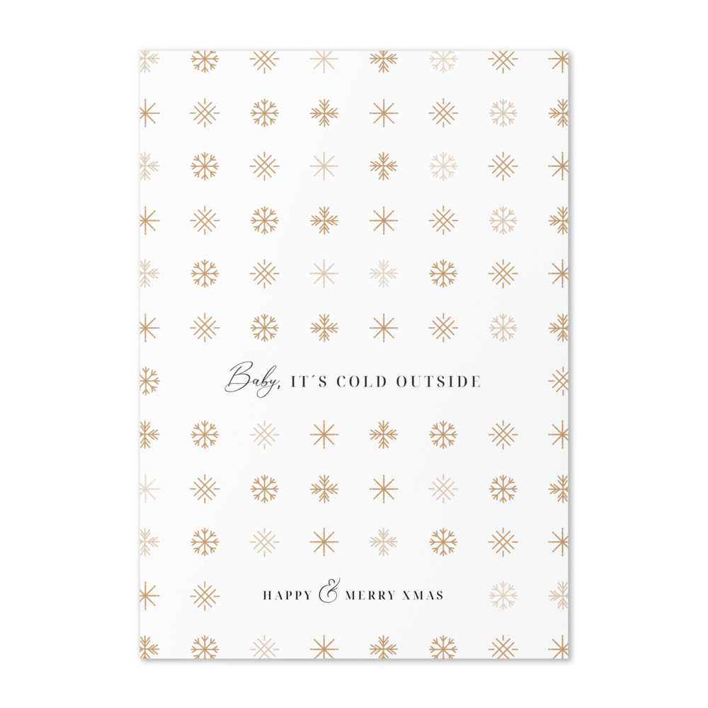 Baby, It's Cold Outside - Happy & Merry Christmas Greeting Card