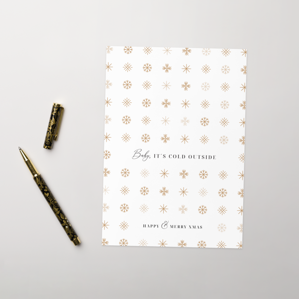 Baby, It's Cold Outside - Happy & Merry Christmas Greeting Card