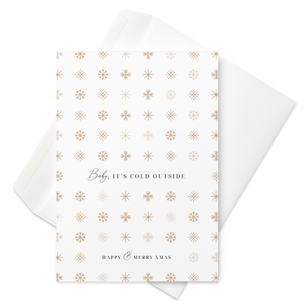 Baby, It's Cold Outside - Happy & Merry Christmas Greeting Card