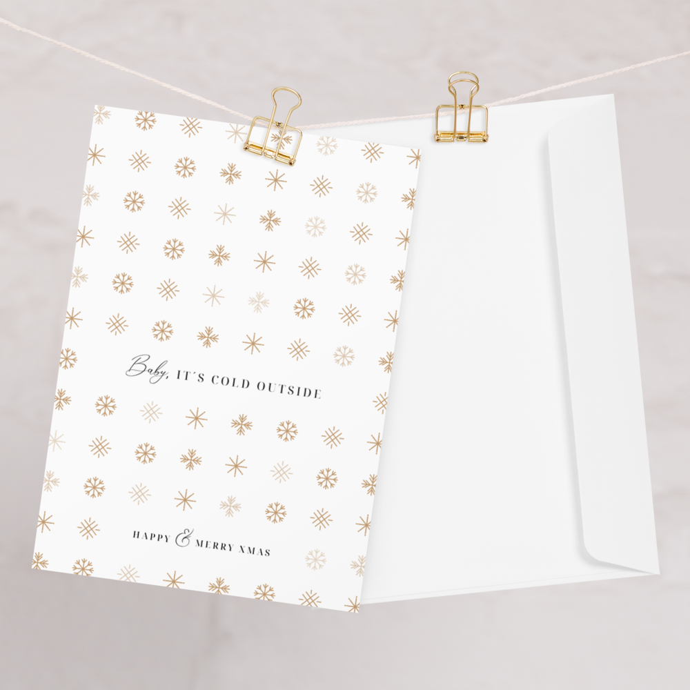 Baby, It's Cold Outside - Happy & Merry Christmas Greeting Card