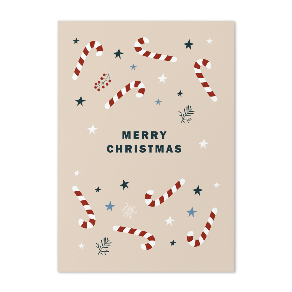 Merry Christmas (Candy Canes) - Christmas Greeting Card