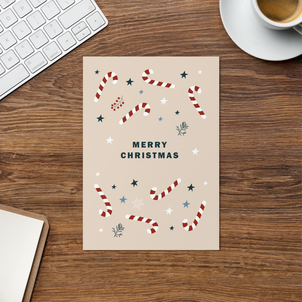 Merry Christmas (Candy Canes) - Christmas Greeting Card