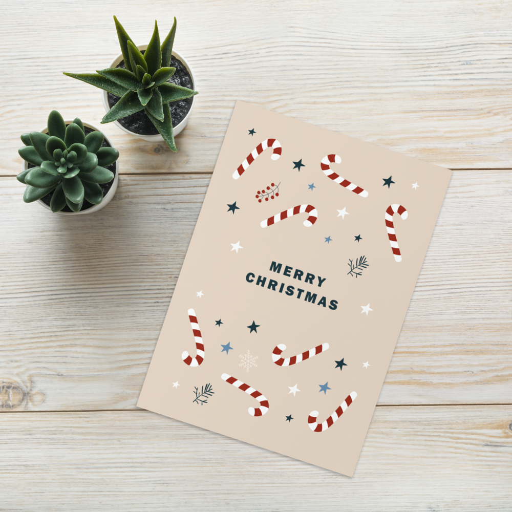 Merry Christmas (Candy Canes) - Christmas Greeting Card