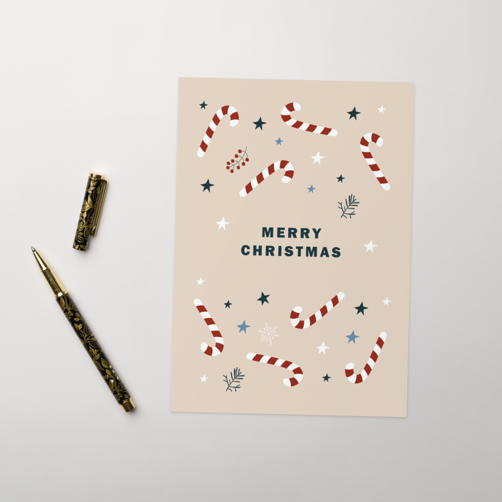 Merry Christmas (Candy Canes) - Christmas Greeting Card