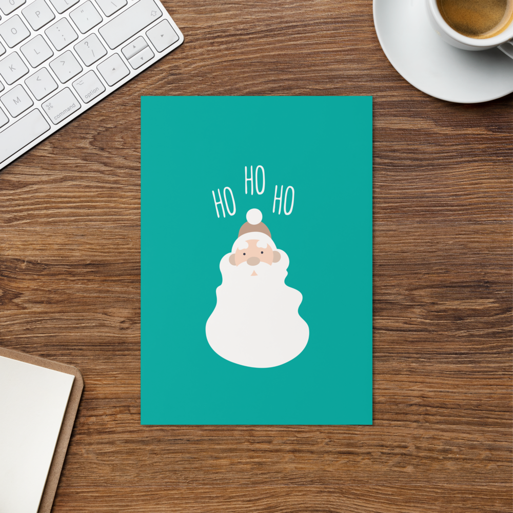 Santa Claus Goes Ho Ho Ho - Cute Christmas Note Card