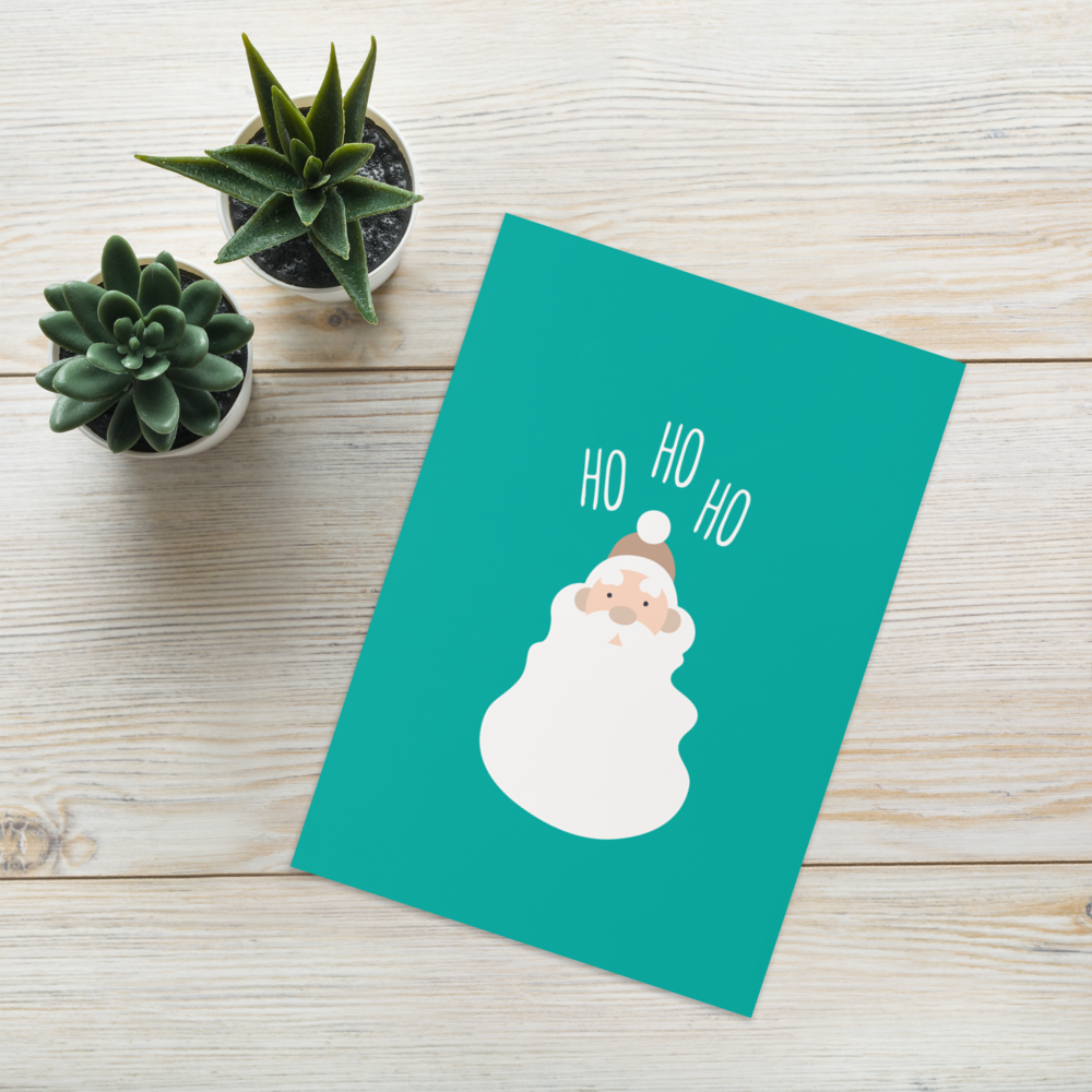 Santa Claus Goes Ho Ho Ho - Cute Christmas Note Card