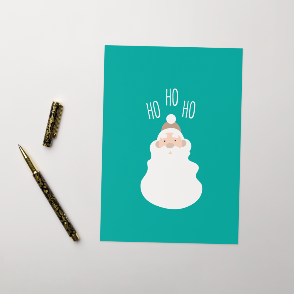 Santa Claus Goes Ho Ho Ho - Cute Christmas Note Card