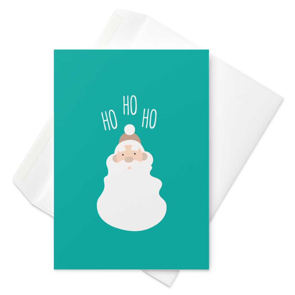 Santa Claus Goes Ho Ho Ho - Cute Christmas Note Card