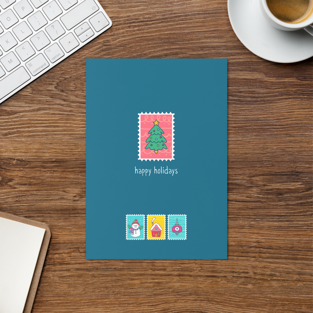 Postcards from the Land of Christmas - Happy Holidays Note Card