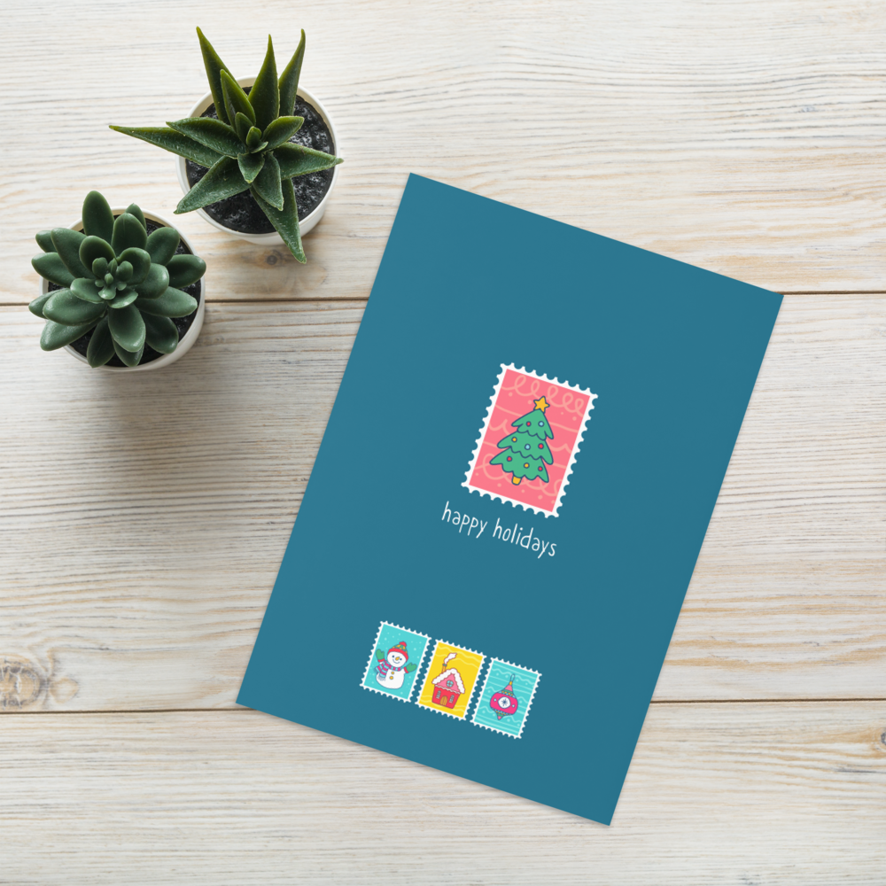 Postcards from the Land of Christmas - Happy Holidays Note Card