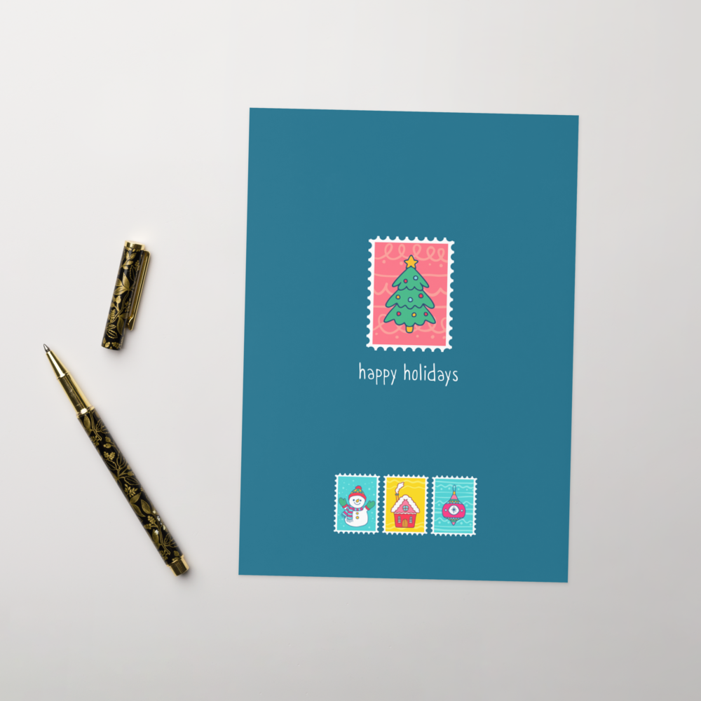 Postcards from the Land of Christmas - Happy Holidays Note Card