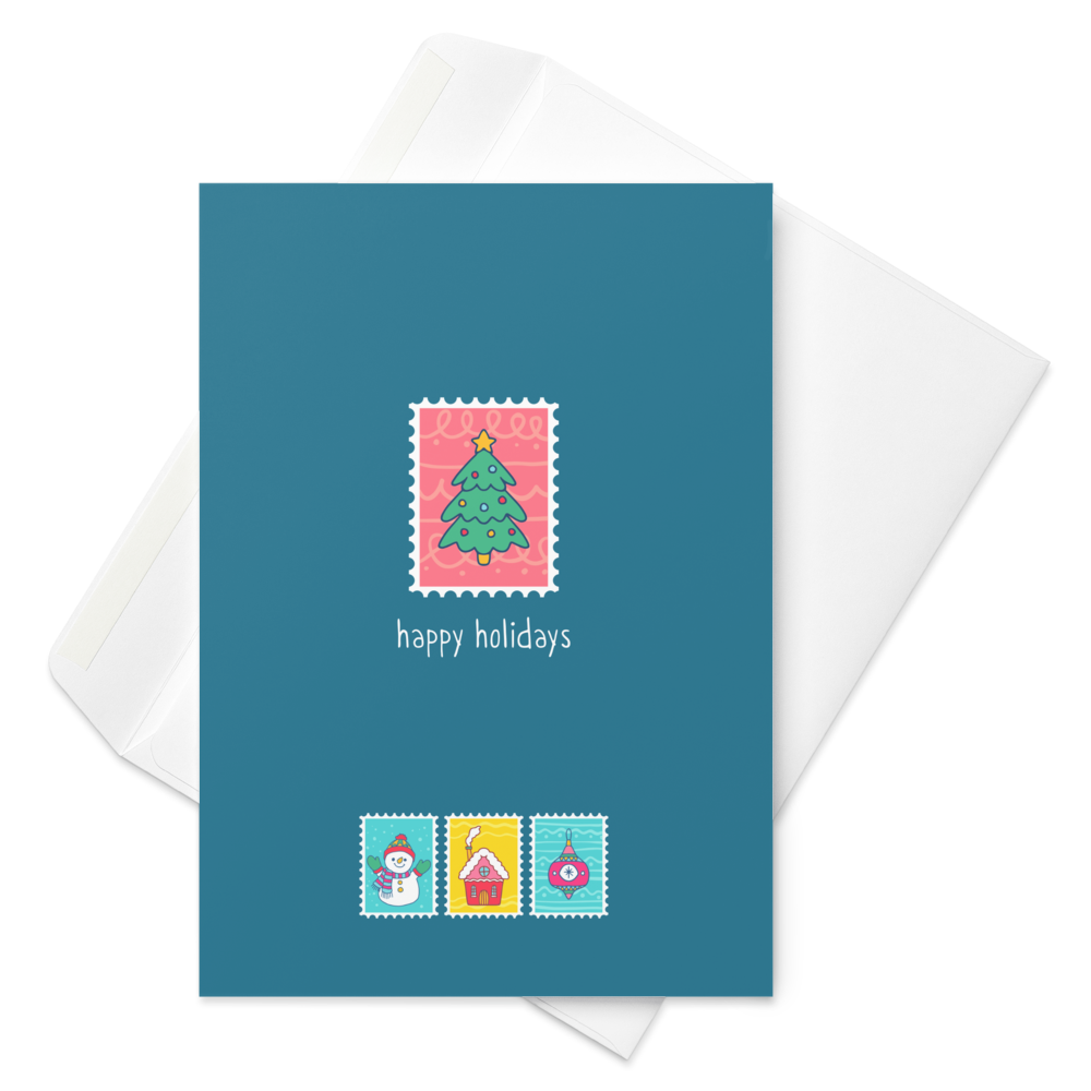 Postcards from the Land of Christmas - Happy Holidays Note Card