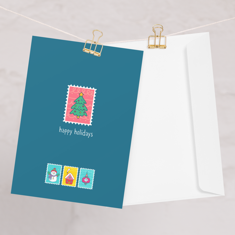 Postcards from the Land of Christmas - Happy Holidays Note Card