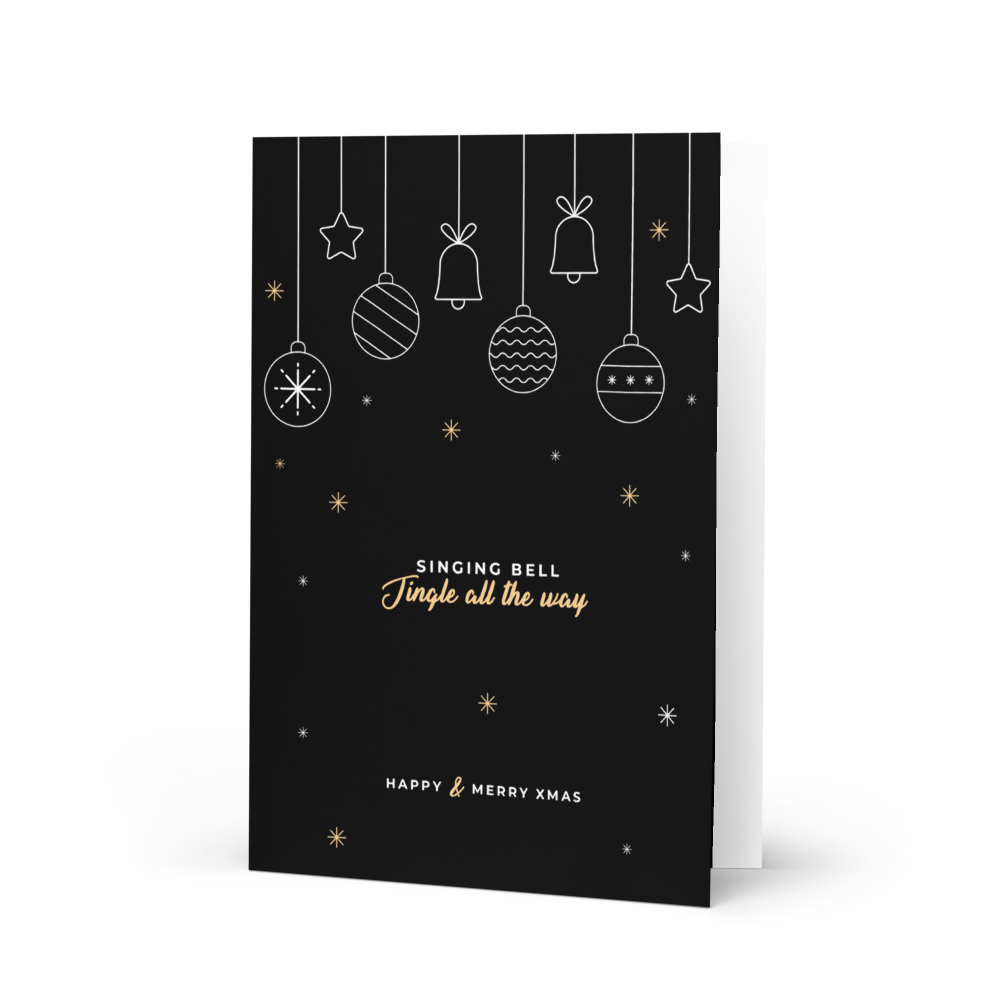 Singing Bell : Jingle all the way - Stylish Christmas Note Card