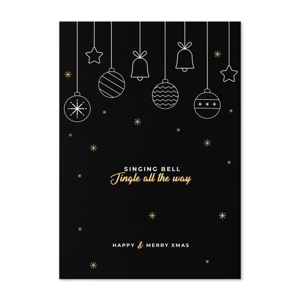 Singing Bell : Jingle all the way - Stylish Christmas Note Card