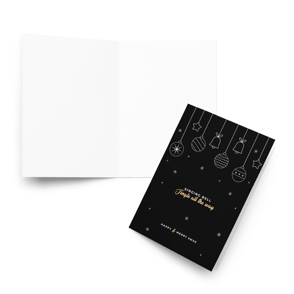 Singing Bell : Jingle all the way - Stylish Christmas Note Card