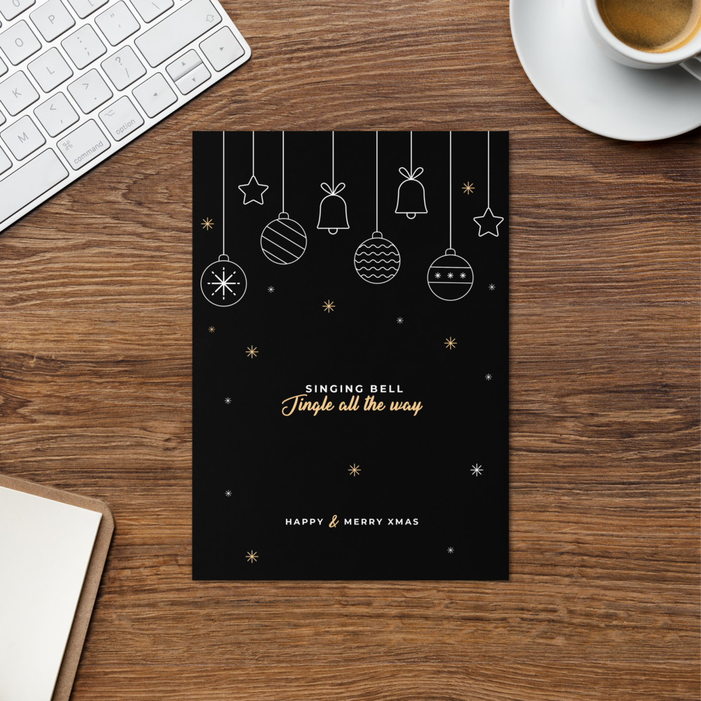 Singing Bell : Jingle all the way - Stylish Christmas Note Card