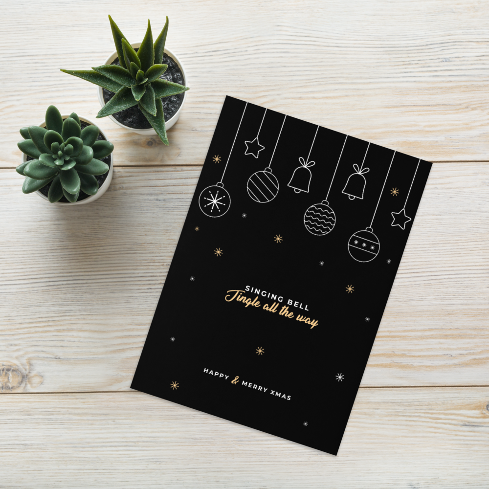 Singing Bell : Jingle all the way - Stylish Christmas Note Card