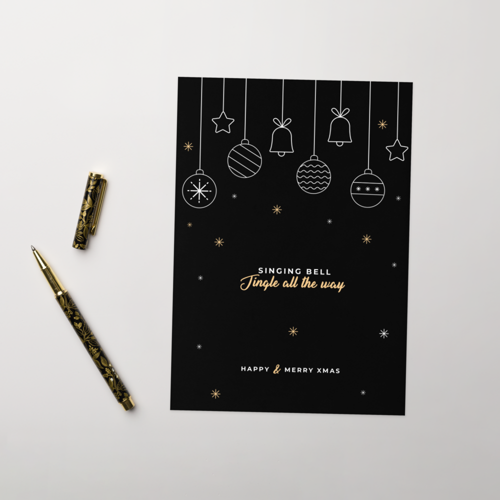 Singing Bell : Jingle all the way - Stylish Christmas Note Card