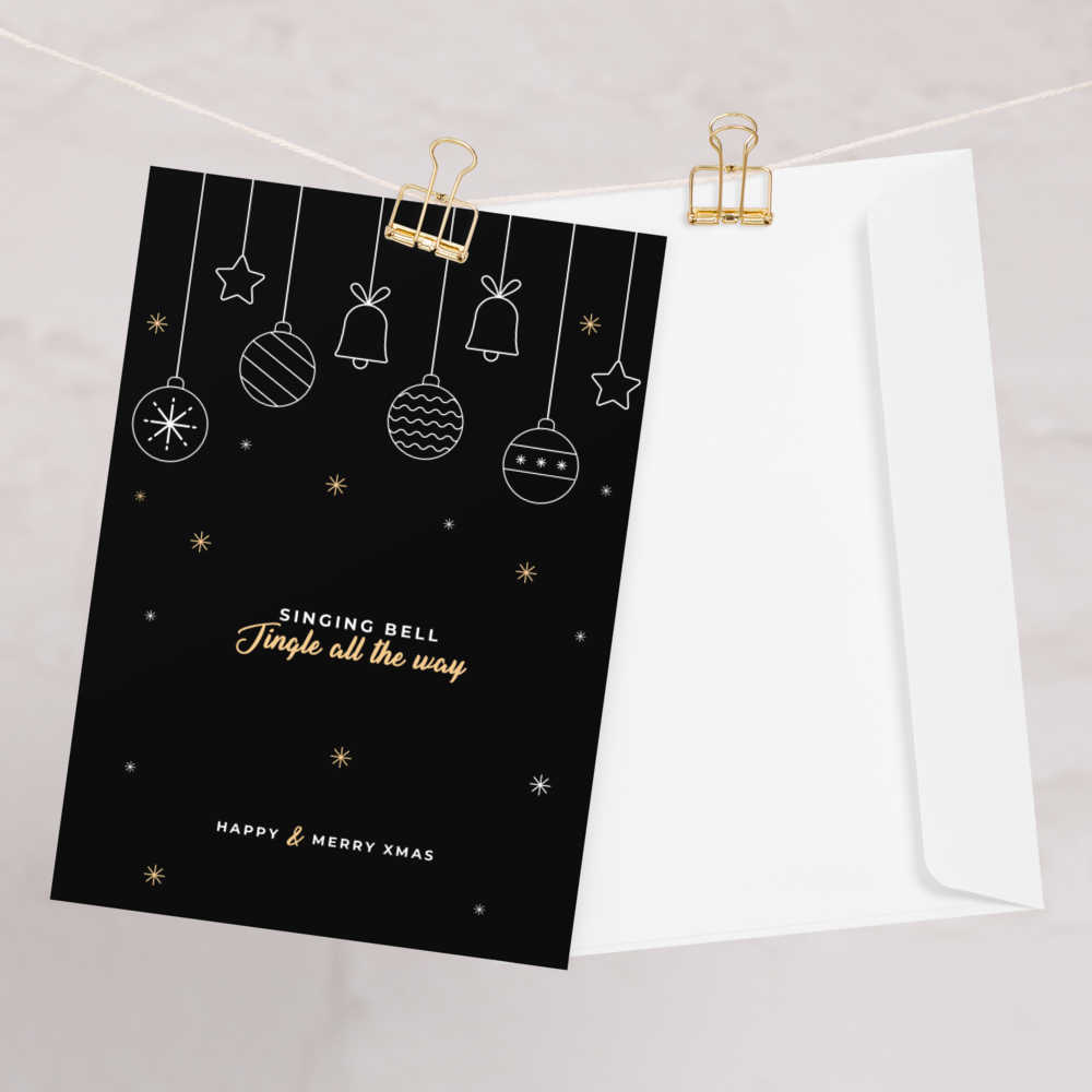 Singing Bell : Jingle all the way - Stylish Christmas Note Card