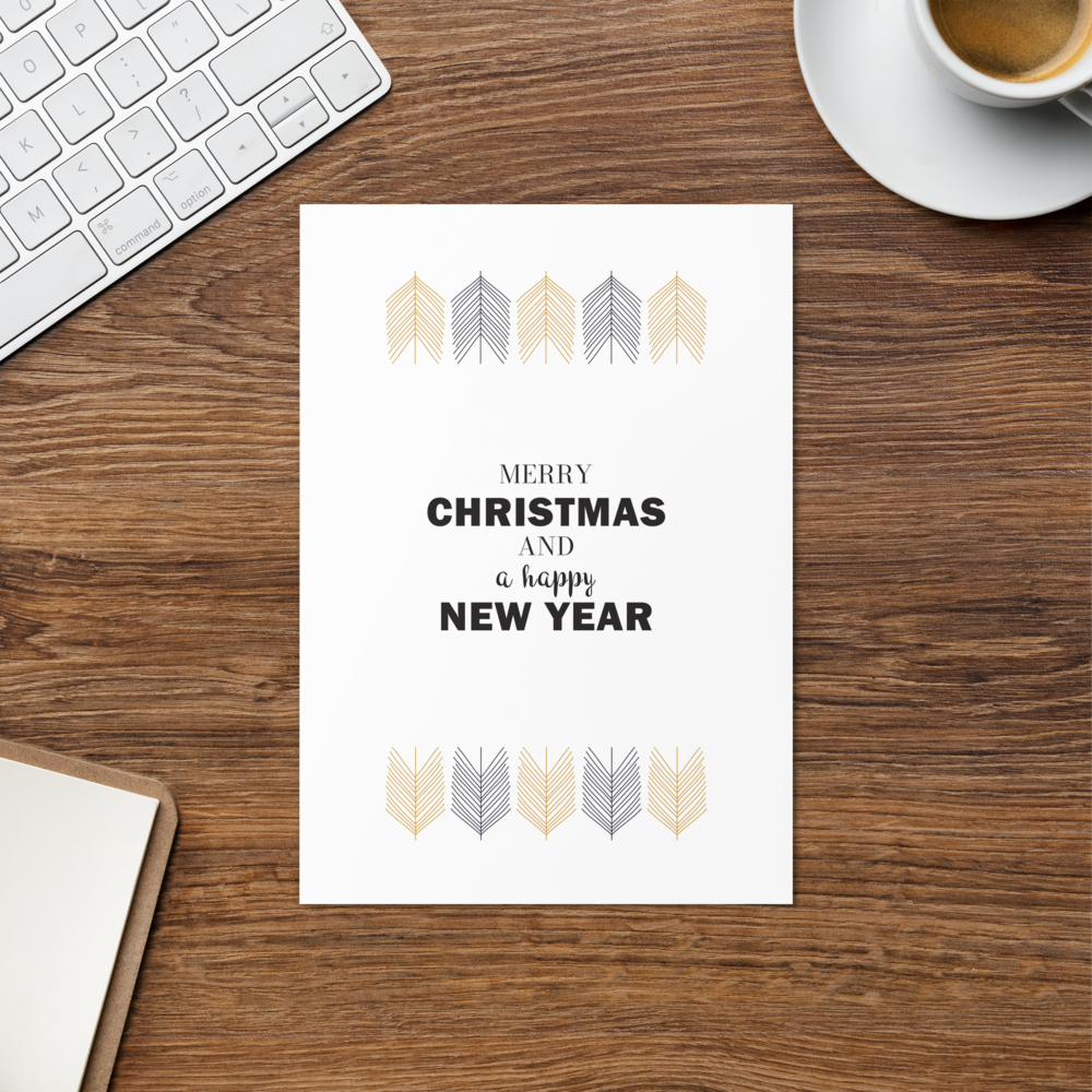 Merry Christmas & a Happy New Year - Elegant Greeting card for Stylish Wishing