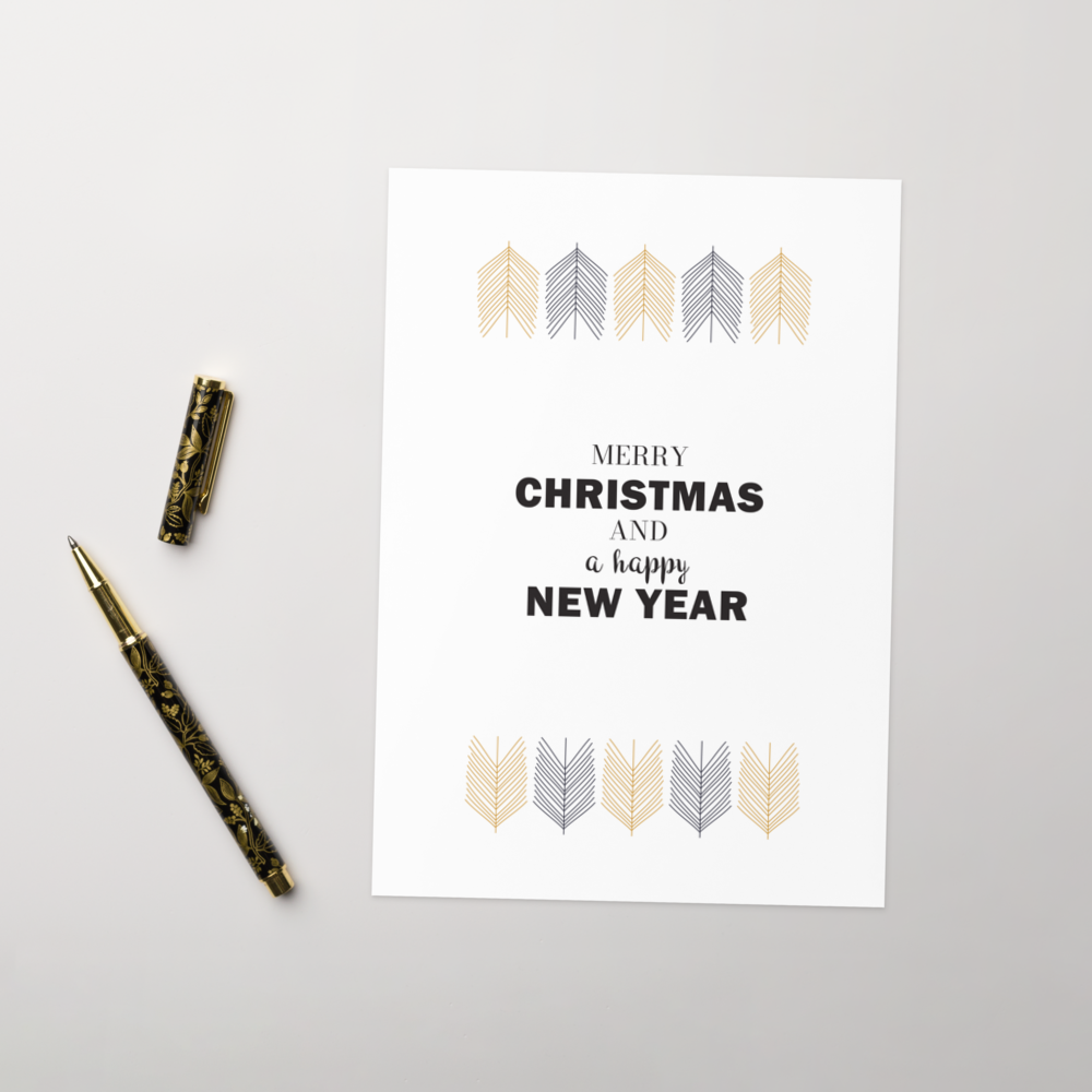 Merry Christmas & a Happy New Year - Elegant Greeting card for Stylish Wishing