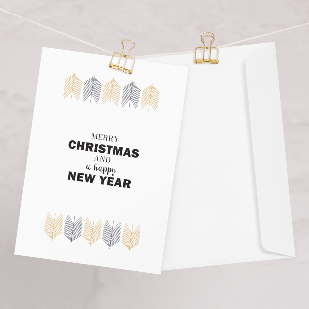 Merry Christmas & a Happy New Year - Elegant Greeting card for Stylish Wishing