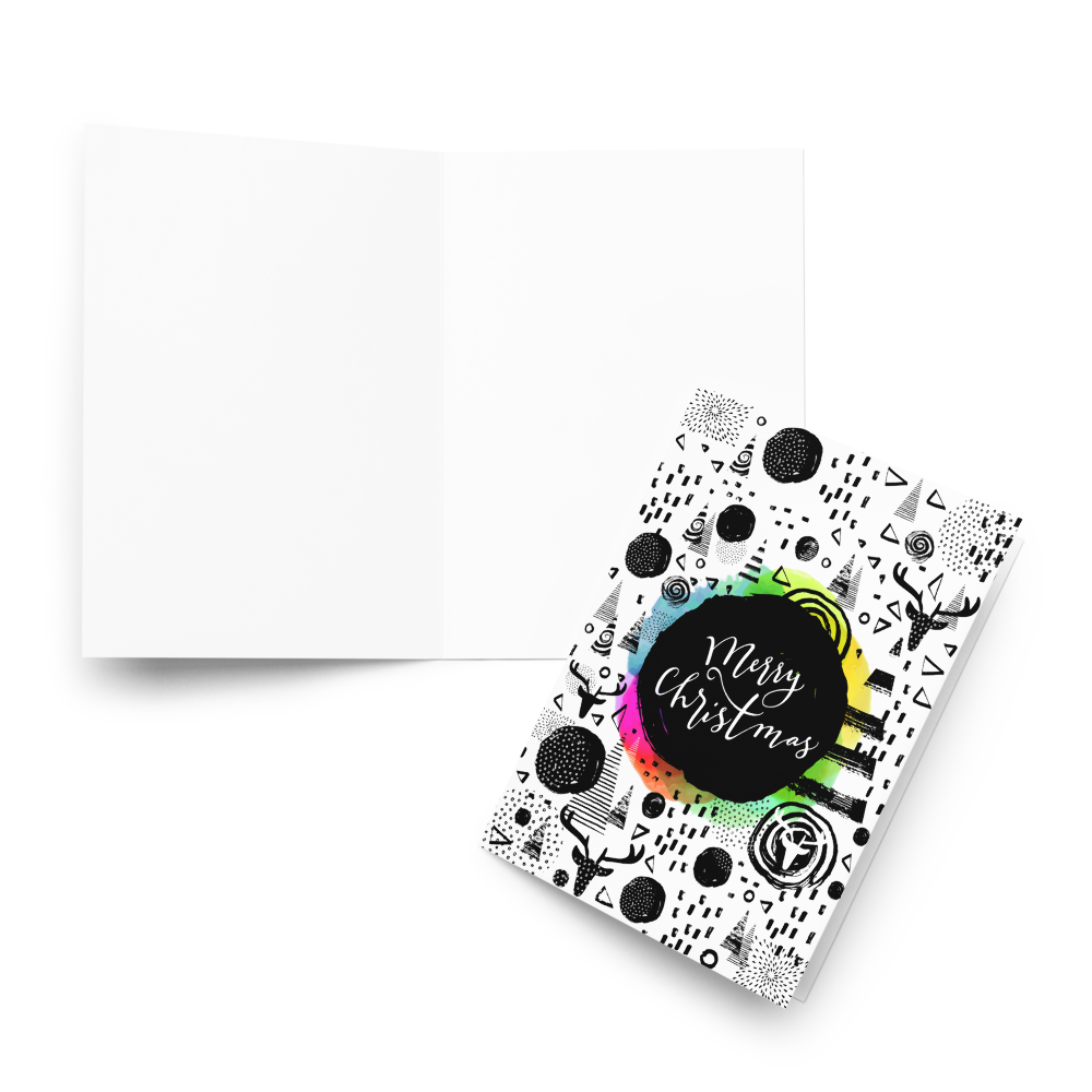 Merry Christmas - Holiday Greeting Card with Adventurous Festive Design