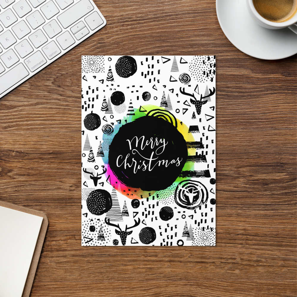Merry Christmas - Holiday Greeting Card with Adventurous Festive Design