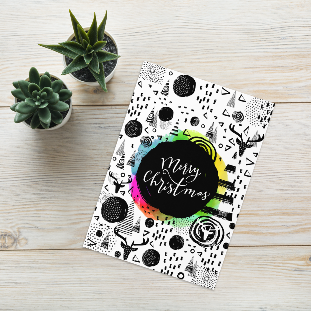 Merry Christmas - Holiday Greeting Card with Adventurous Festive Design