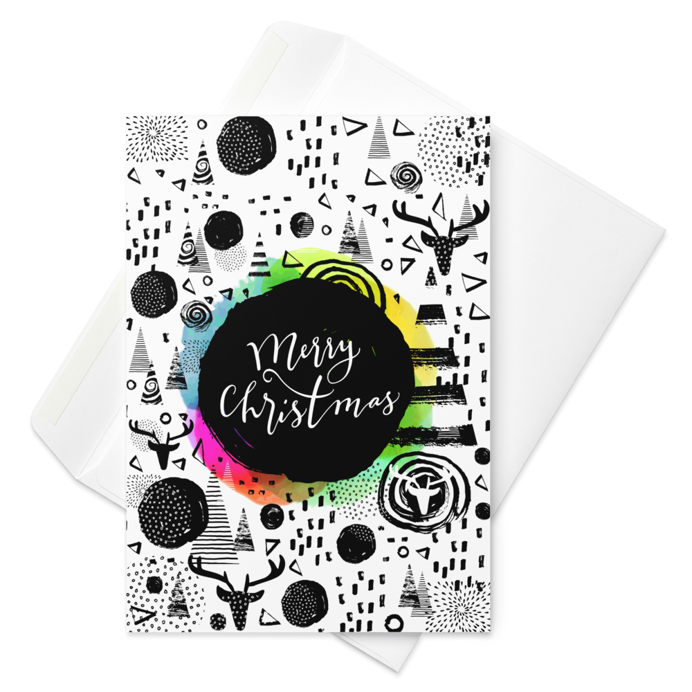 Merry Christmas - Holiday Greeting Card with Adventurous Festive Design