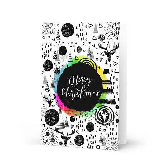 Merry Christmas - Holiday Greeting Card with Adventurous Festive Design