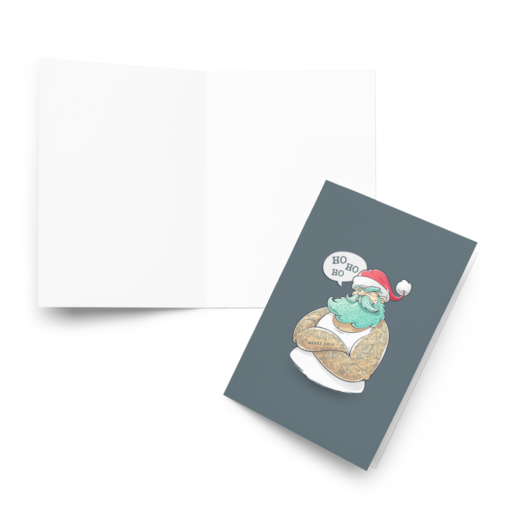 Ho Ho Ho from a Buff Santa - Funny Christmas Card
