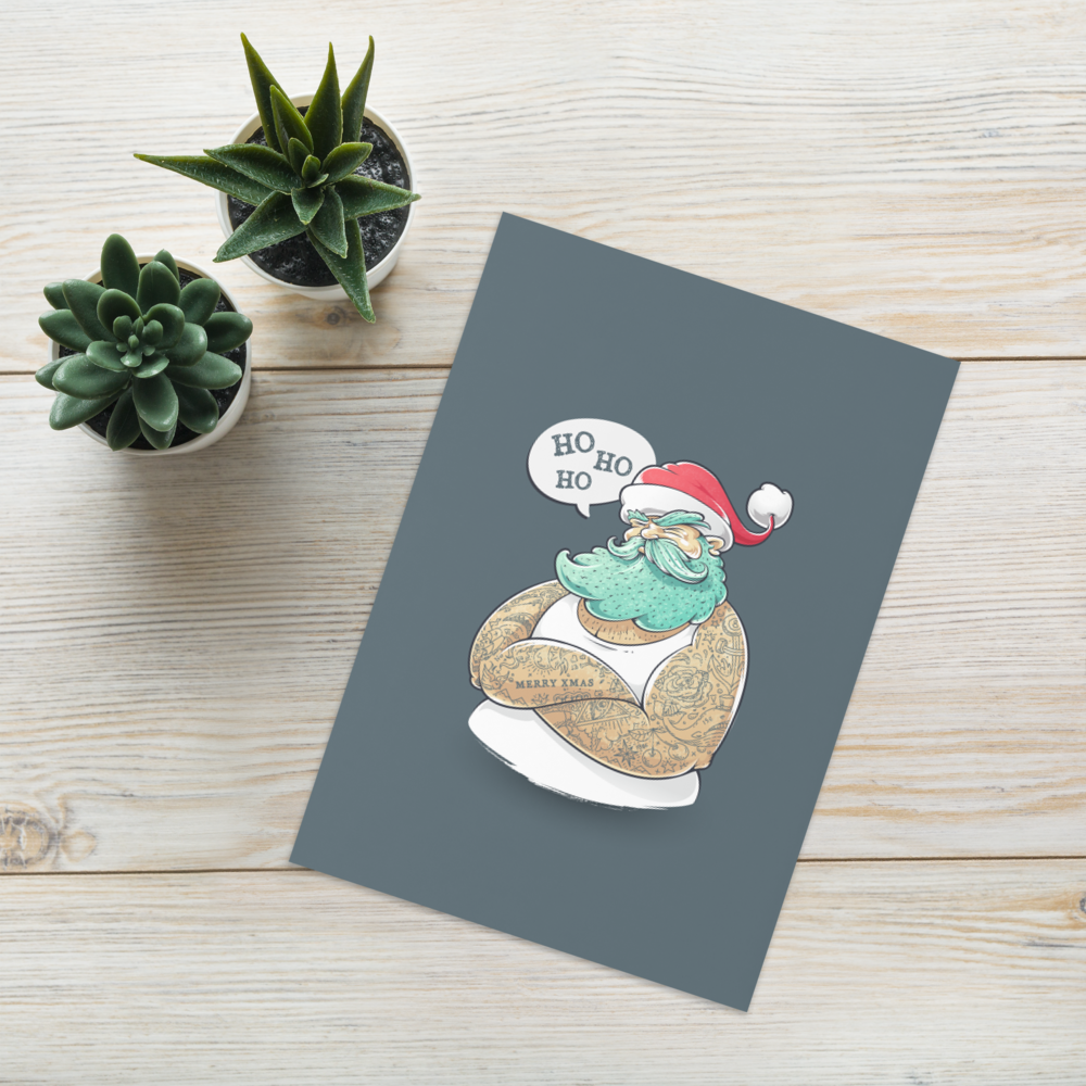 Ho Ho Ho from a Buff Santa - Funny Christmas Card