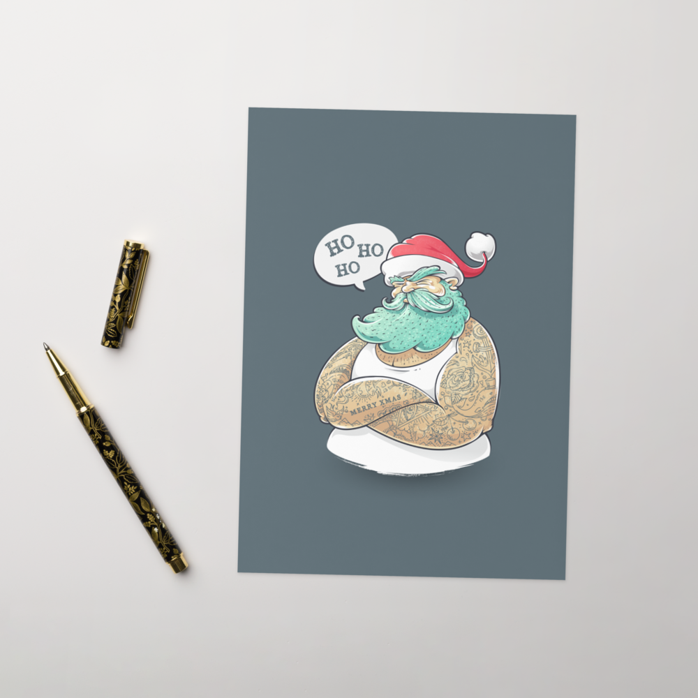 Ho Ho Ho from a Buff Santa - Funny Christmas Card