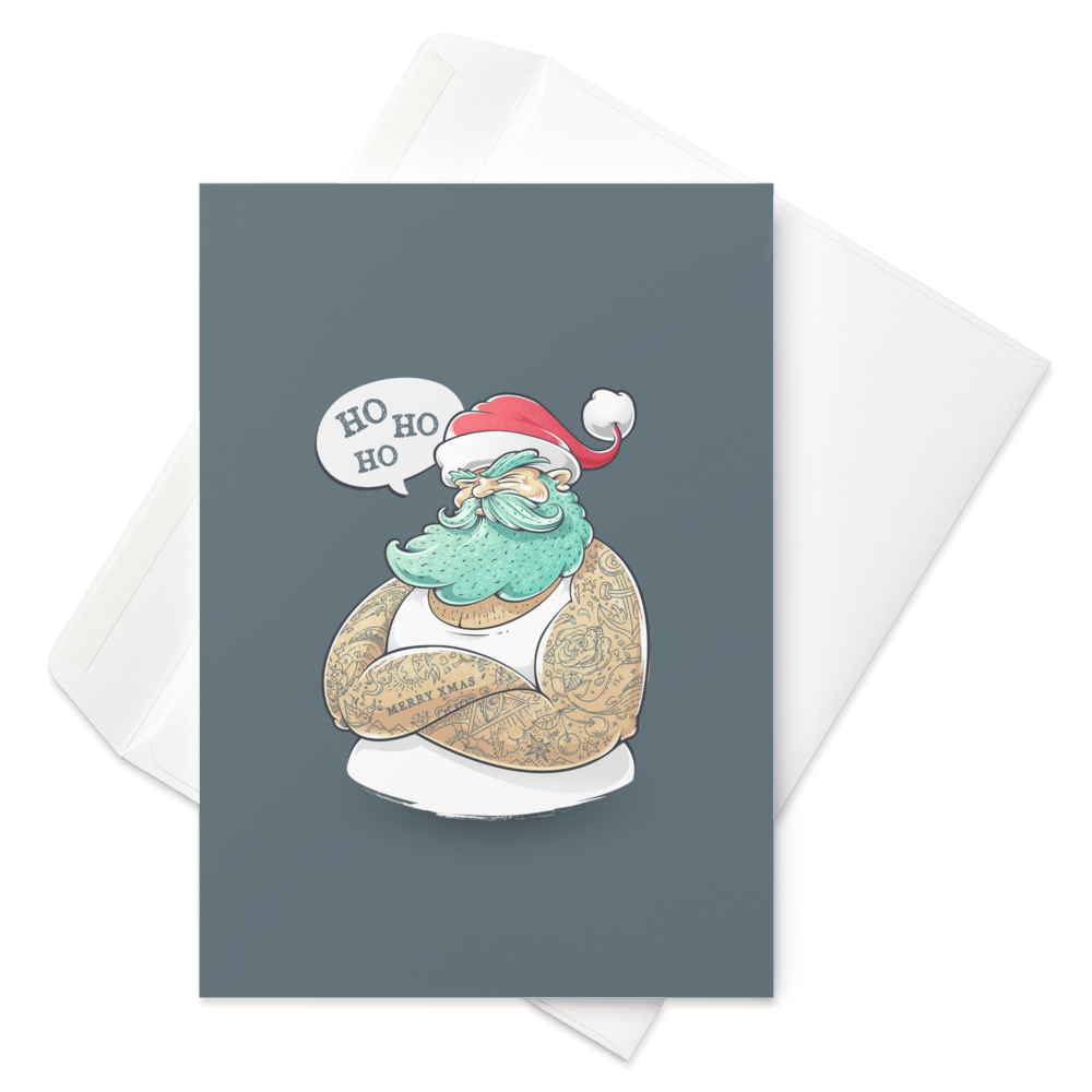 Ho Ho Ho from a Buff Santa - Funny Christmas Card