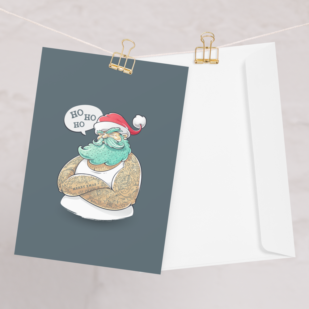 Ho Ho Ho from a Buff Santa - Funny Christmas Card