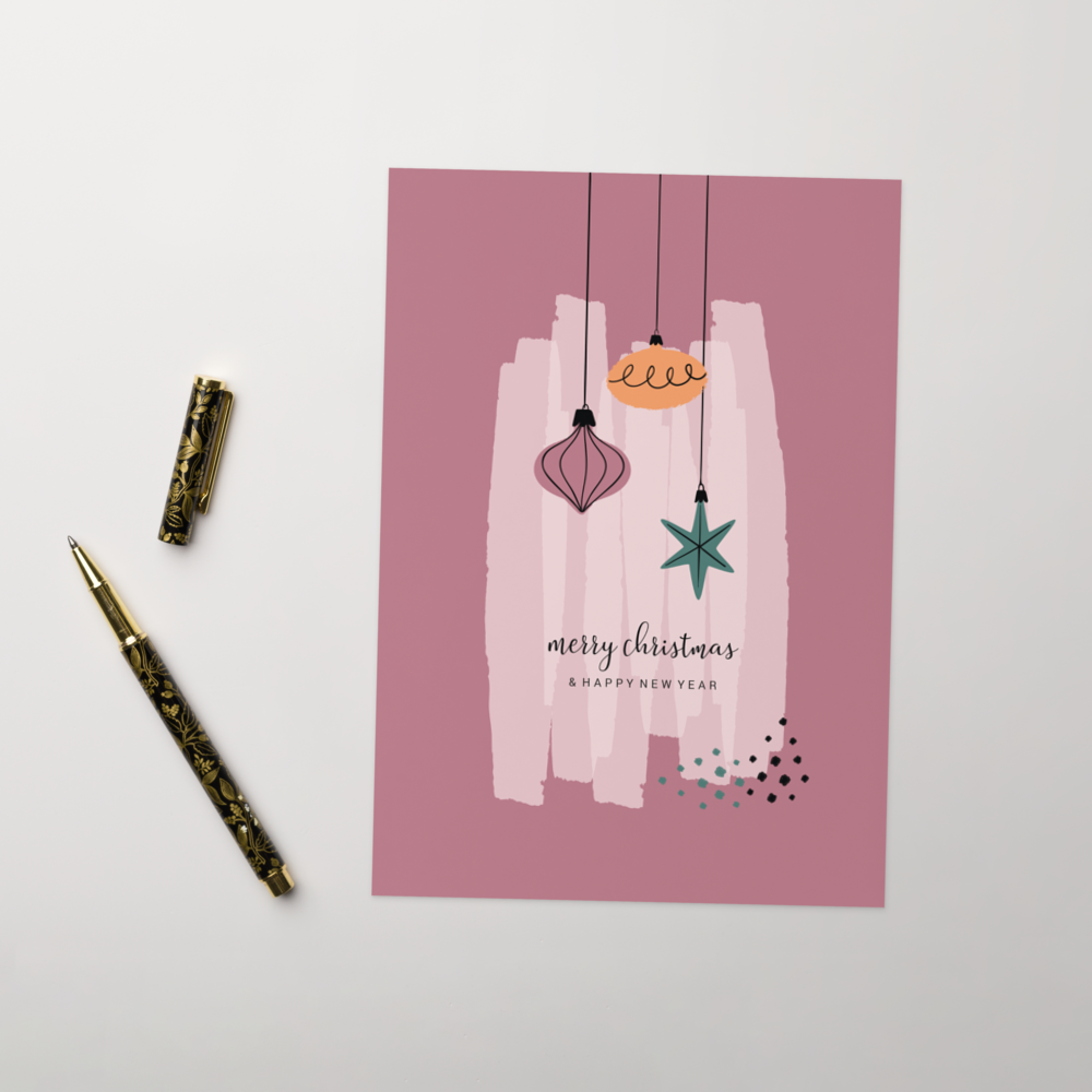 Merry Christmas and Happy New Year - A Warm Christmas Note Card