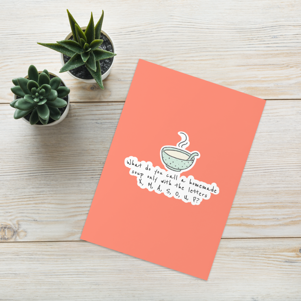 An Elf-phabet soup for Happy Holidays - Funny Christmas Joke Card for Kids