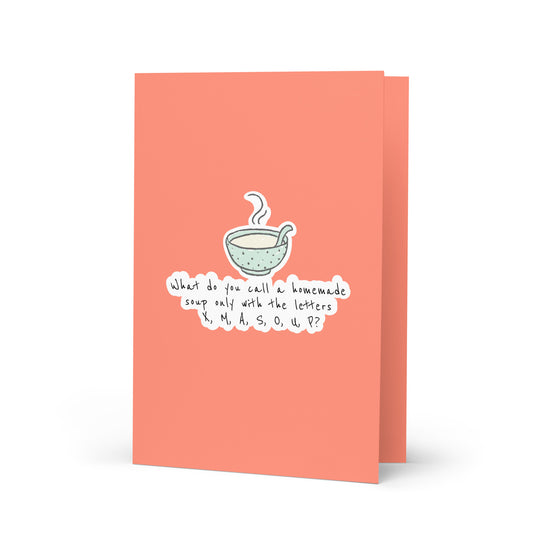 An Elf-phabet soup for Happy Holidays - Funny Christmas Joke Card for Kids