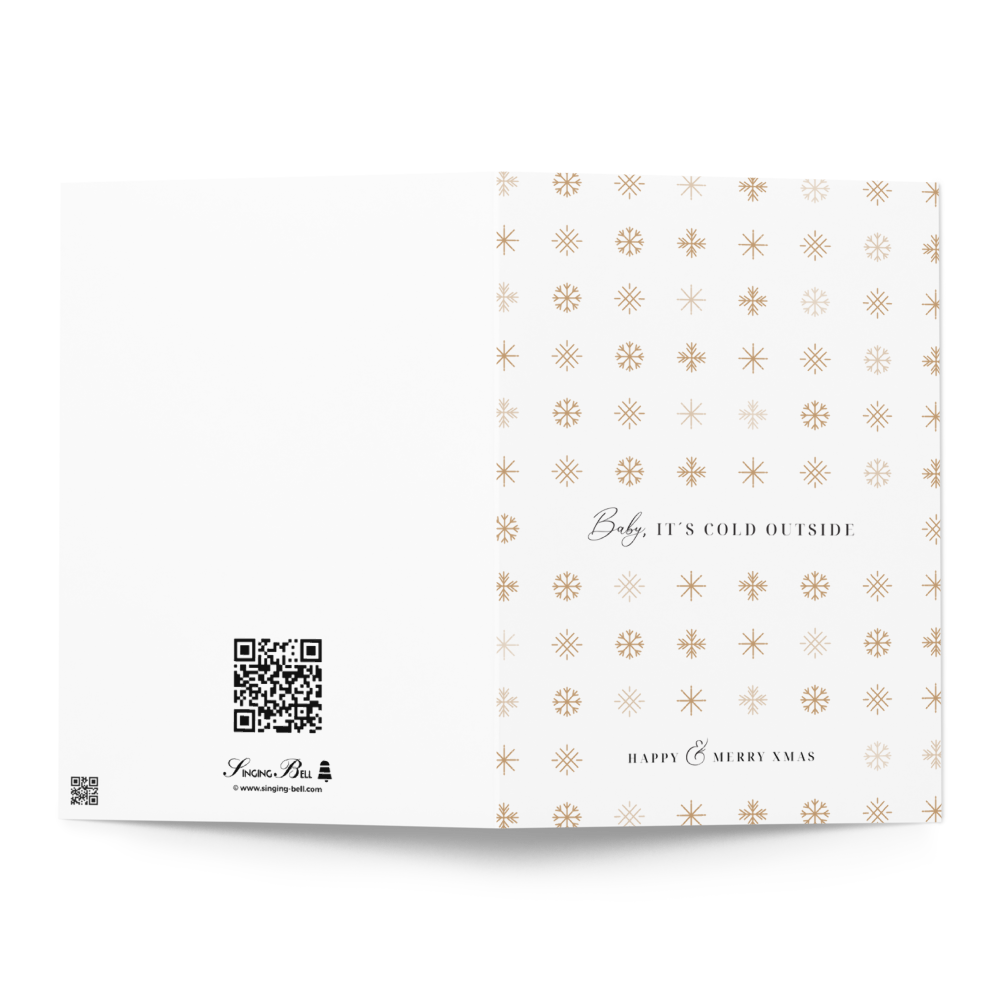 Baby, It's Cold Outside - Happy & Merry Christmas Greeting Card