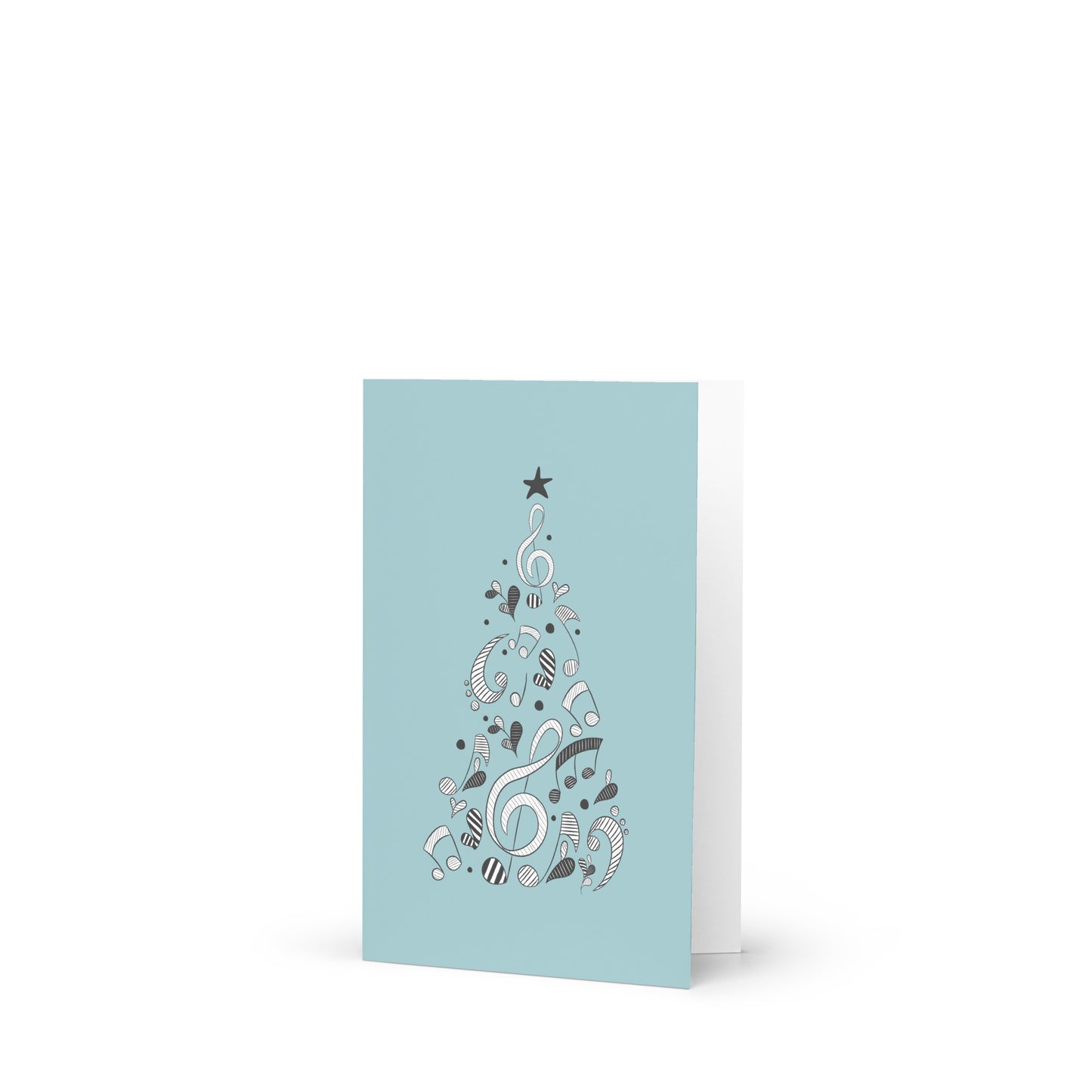 Melodic Merry Christmas Greeting Card with Music Notation Symbols
